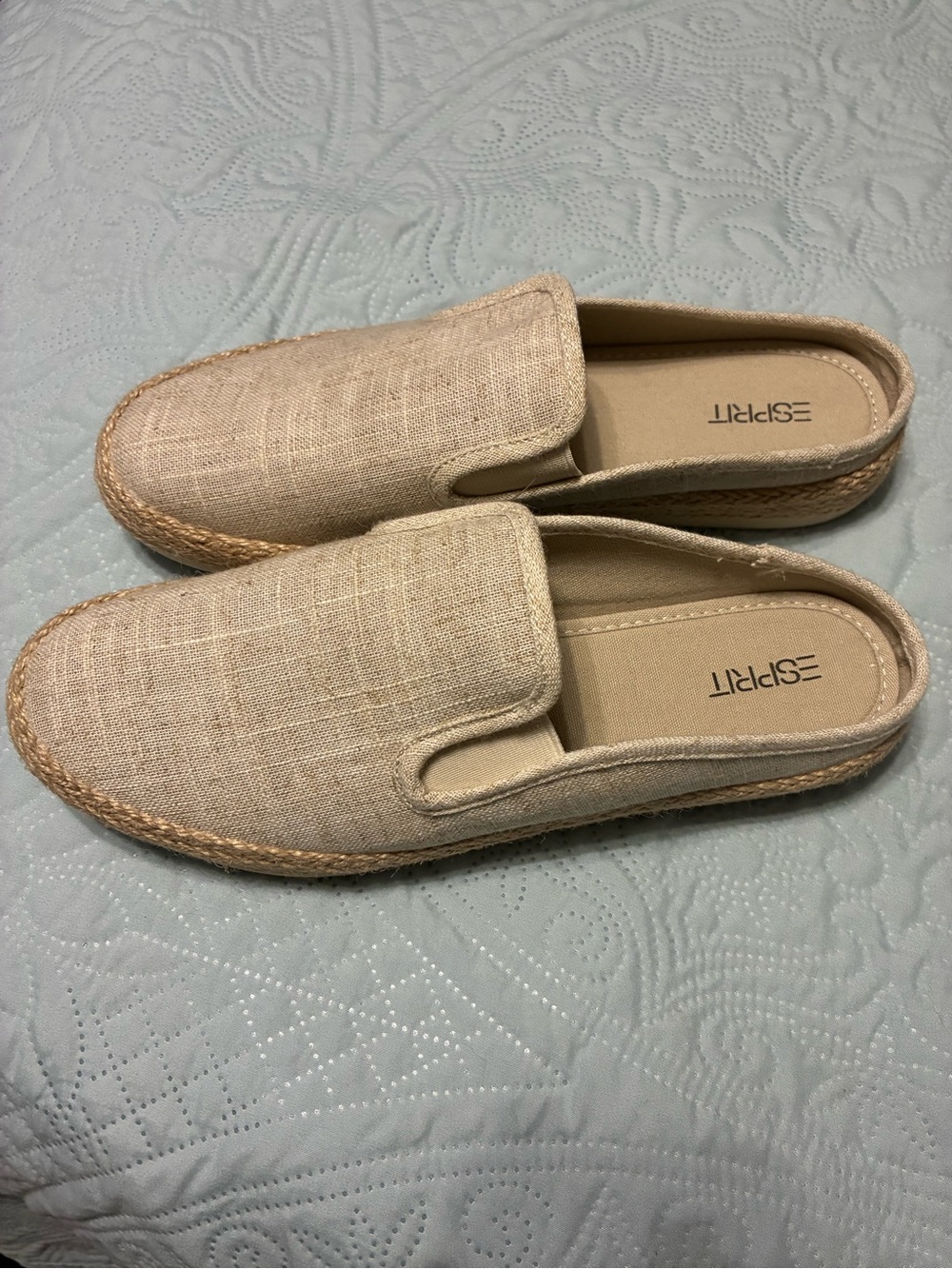 Esprit Women’s  Beige Slip-On Espadrille Mules  8.5 NWT
